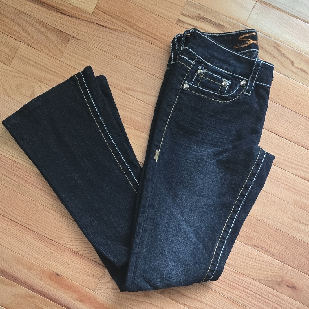 Seven7 Women's Dark Blue Boot Cut Jeans